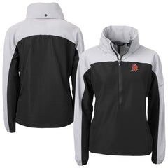 Tampa Bay Buccaneers Cutter & Buck Women's Charter Eco Recycled Half-Zip Hooded Anorak Jacket - Black - NFL