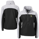 Green Bay Packers Cutter & Buck Women's Charter Eco Recycled Half-Zip Hooded Anorak Jacket - Black - NFL