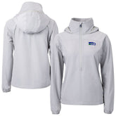 Seattle Seahawks Cutter & Buck Women's Charter Eco Recycled Half-Zip Hooded Anorak Jacket - Gray - NFL