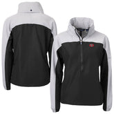 San Francisco 49ers Cutter & Buck Women's Charter Eco Recycled Half-Zip Hooded Anorak Jacket - Black - NFL