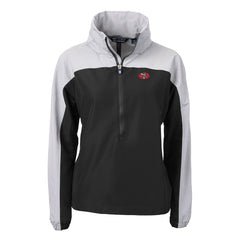 San Francisco 49ers Cutter & Buck Women's Charter Eco Recycled Half-Zip Hooded Anorak Jacket - Black - NFL