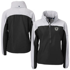 Las Vegas Raiders Cutter & Buck Women's Charter Eco Recycled Half-Zip Hooded Anorak Jacket - Black - NFL