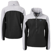 Indianapolis Colts Cutter & Buck Women's Charter Eco Recycled Half-Zip Hooded Anorak Jacket - Black - NFL