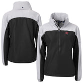 Tampa Bay Buccaneers Cutter & Buck Women's Charter Eco Recycled Half-Zip Hooded Anorak Jacket - Black - NFL