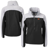Washington Commanders Cutter & Buck Women's Charter Eco Recycled Half-Zip Hooded Anorak Jacket - Black - NFL
