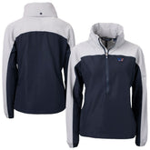 Washington Commanders Cutter & Buck Women's Charter Eco Recycled Half-Zip Hooded Anorak Jacket - Navy - NFL
