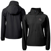 Tampa Bay Buccaneers Cutter & Buck Women's Charter Eco Recycled Half-Zip Hooded Anorak Jacket - Black - NFL
