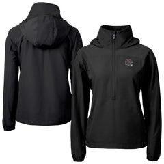 Tampa Bay Buccaneers Cutter & Buck Women's Charter Eco Recycled Half-Zip Hooded Anorak Jacket - Black - NFL