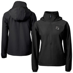 Atlanta Falcons Cutter & Buck Women's Charter Eco Recycled Half-Zip Hooded Anorak Jacket - Black - NFL