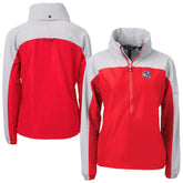 Buffalo Bills Cutter & Buck Women's Charter Eco Recycled Half-Zip Hooded Anorak Jacket - Red - NFL