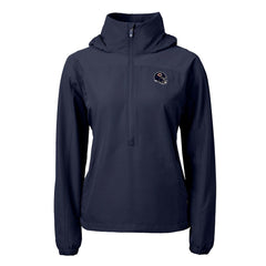 Chicago Bears Cutter & Buck Women's Charter Eco Recycled Half-Zip Hooded Anorak Jacket - Navy - NFL