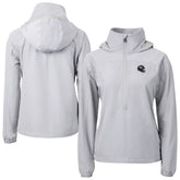 Denver Broncos Cutter & Buck Women's Charter Eco Recycled Half-Zip Hooded Anorak Jacket - Gray - NFL