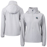 Detroit Lions Cutter & Buck Women's Charter Eco Recycled Half-Zip Hooded Anorak Jacket - Gray - NFL