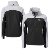 Green Bay Packers Cutter & Buck Women's Charter Eco Recycled Half-Zip Hooded Anorak Jacket - Black - NFL