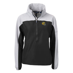Green Bay Packers Cutter & Buck Women's Charter Eco Recycled Half-Zip Hooded Anorak Jacket - Black - NFL