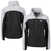 Las Vegas Raiders Cutter & Buck Women's Charter Eco Recycled Half-Zip Hooded Anorak Jacket - Black - NFL