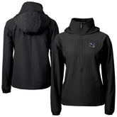 Minnesota Vikings Cutter & Buck Women's Charter Eco Recycled Half-Zip Hooded Anorak Jacket - Black - NFL