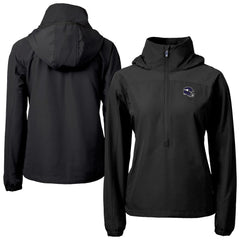 Minnesota Vikings Cutter & Buck Women's Charter Eco Recycled Half-Zip Hooded Anorak Jacket - Black - NFL