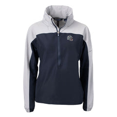New England Patriots Cutter & Buck Women's Charter Eco Recycled Half-Zip Hooded Anorak Jacket - Navy - NFL