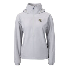 New Orleans Saints Cutter & Buck Women's Charter Eco Recycled Half-Zip Hooded Anorak Jacket - Gray - NFL