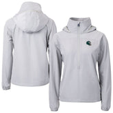 Philadelphia Eagles Cutter & Buck Women's Charter Eco Recycled Half-Zip Hooded Anorak Jacket - Gray - NFL