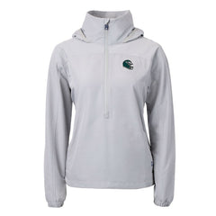 Philadelphia Eagles Cutter & Buck Women's Charter Eco Recycled Half-Zip Hooded Anorak Jacket - Gray - NFL