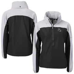 Pittsburgh Steelers Cutter & Buck Women's Charter Eco Recycled Half-Zip Hooded Anorak Jacket - Black - NFL