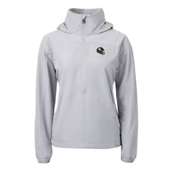 Pittsburgh Steelers Cutter & Buck Women's Charter Eco Recycled Half-Zip Hooded Anorak Jacket - Gray - NFL