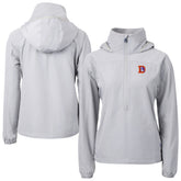 Denver Broncos Cutter & Buck Women's Charter Eco Recycled Half-Zip Hooded Anorak Jacket - Gray - NFL
