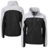 Arizona Cardinals Cutter & Buck Women's Charter Eco Recycled Half-Zip Hooded Anorak Jacket - Black - NFL
