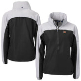 Cincinnati Bengals Cutter & Buck Women's Charter Eco Recycled Half-Zip Hooded Anorak Jacket - Black - NFL