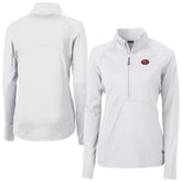 San Francisco 49ers Cutter & Buck Women's Adapt Eco Knit Stretch Recycled Raglan Half-Zip Top - White - NFL