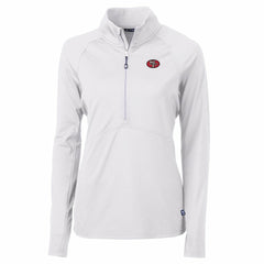 San Francisco 49ers Cutter & Buck Women's Adapt Eco Knit Stretch Recycled Raglan Half-Zip Top - White - NFL