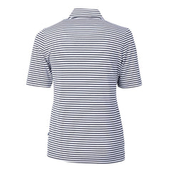 Denver Broncos Cutter & Buck Women's Virtue Eco Pique Stripe Recycled Quarter-Zip Top - Navy - NFL