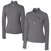 San Francisco 49ers Cutter & Buck Women's Traverse Stretch Quarter-Zip Pullover Top - Gray - NFL