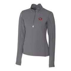 San Francisco 49ers Cutter & Buck Women's Traverse Stretch Quarter-Zip Pullover Top - Gray - NFL