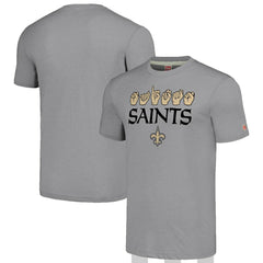 New Orleans Saints Homage Unisex The NFL ASL Collection by Love Sign American Sign Language T-Shirt - Grey - NFL