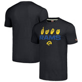 Los Angeles Rams Homage Unisex The NFL ASL Collection by Love Sign American Sign Language T-Shirt - Charcoal - NFL
