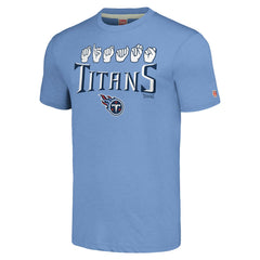 Tennessee Titans Homage Unisex The NFL ASL Collection by Love Sign American Sign Language T-Shirt - Light Blue - NFL