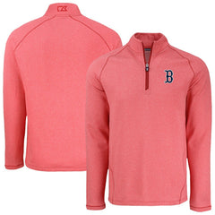 Boston Red Sox Cutter & Buck Peshastin Eco Fleece Recycled Raglan Quarter-Zip Top for sale