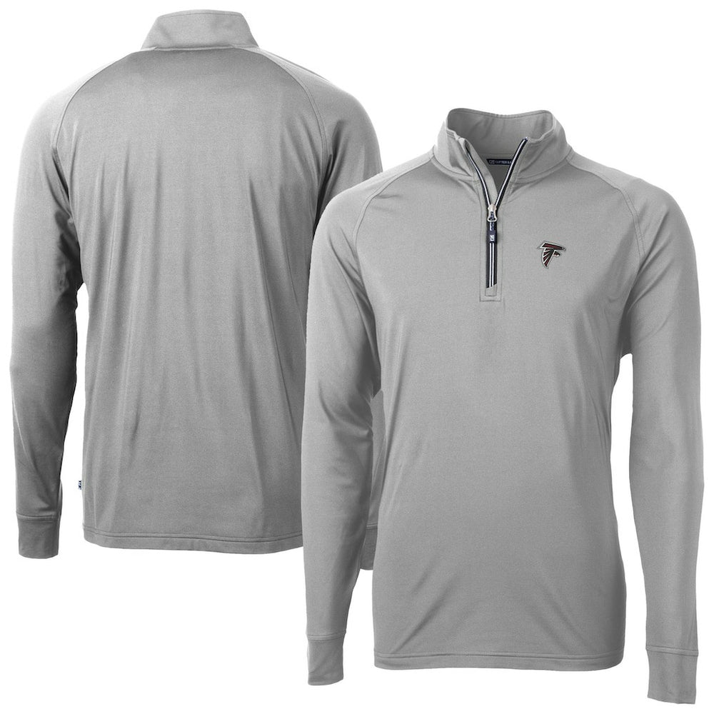 Atlanta Falcons Cutter & Buck Adapt Eco DryTec Raglan Quarter-Zip Jacket - Gray - NFL