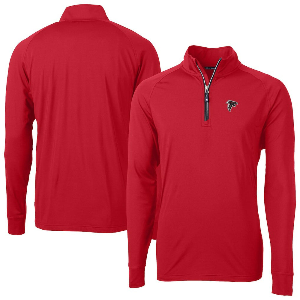 Atlanta Falcons Cutter & Buck Adapt Eco DryTec Raglan Quarter-Zip Jacket - Red - NFL