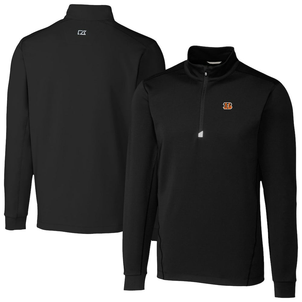 Cincinnati Bengals Cutter & Buck Traverse Stretch Quarter-Zip Top - Black - NFL