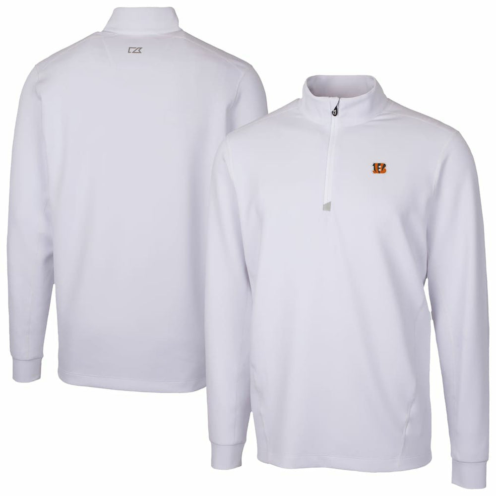 Cincinnati Bengals Cutter & Buck Traverse Stretch Quarter-Zip Top - White - NFL