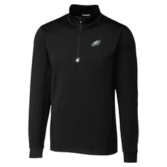 Philadelphia Eagles Cutter & Buck Traverse Stretch Quarter-Zip Top - Black - NFL