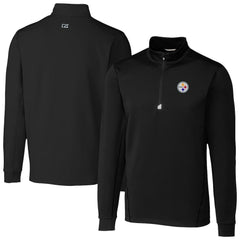 Pittsburgh Steelers Cutter & Buck Traverse Stretch Quarter-Zip Top - Black - NFL