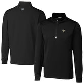 New Orleans Saints Cutter & Buck Traverse Stretch Quarter-Zip Top - Black - NFL