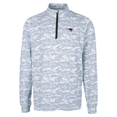 New England Patriots Cutter & Buck Traverse Camo Print Stretch Quarter-Zip Top - Charcoal - NFL