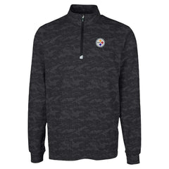 Pittsburgh Steelers Cutter & Buck Traverse Camo Print Stretch Quarter-Zip Top - Black - NFL