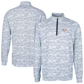 Chicago Bears Cutter & Buck Traverse Camo Print Stretch Quarter-Zip Top - Charcoal - NFL